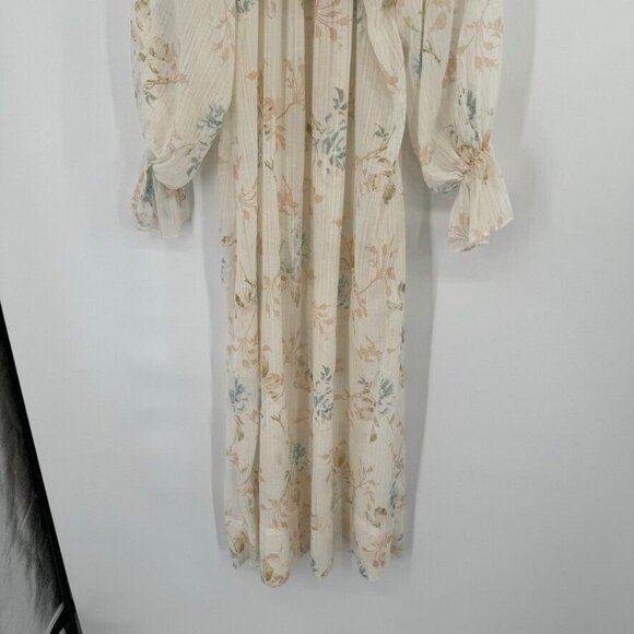 Gilligan & O'Malley Cottage Core Floral Vintage Nightgown smocked hooded medium - Picture 15 of 16